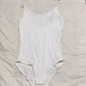 White bodysuit with low back